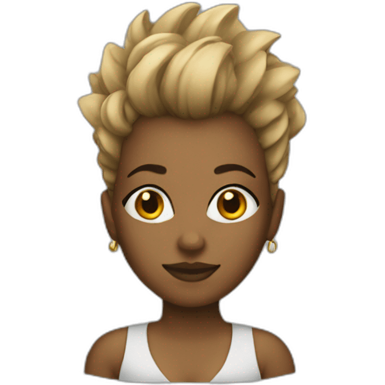 Black woman wearing a Mohawk  emoji