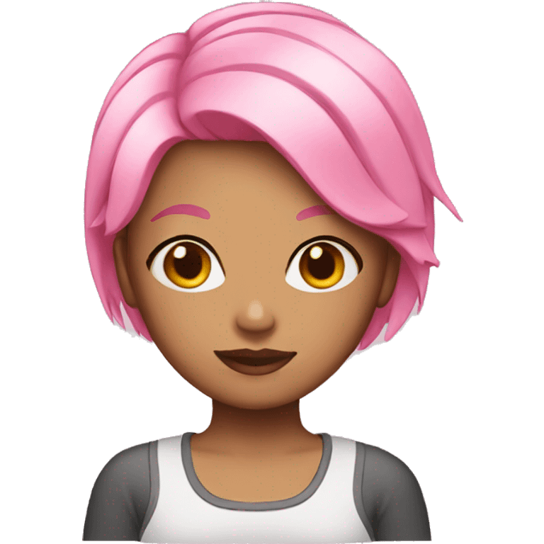 girl pink short hair emoji