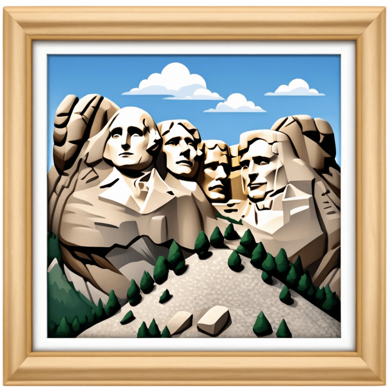 Mount Rushmore Landmark Emoji – Displaying the carved faces of four U.S. presidents in the granite mountainside. emoji