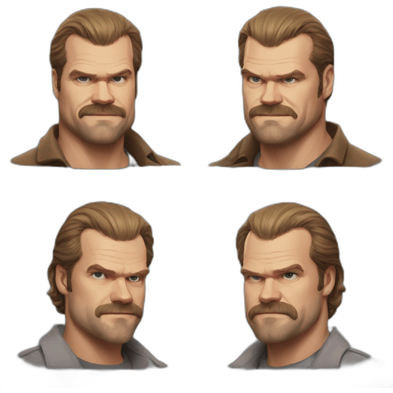 Jim Hopper David harbour little smiling emoji