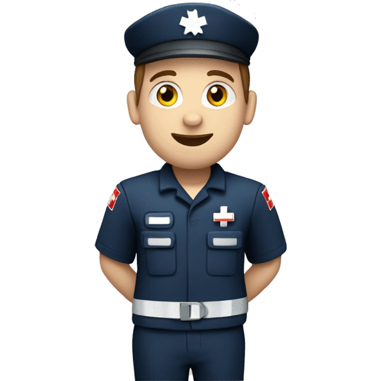 paramedic with a medic bag. White skin, navy uniform, looks like a queensland ambulance service paramedic emoji