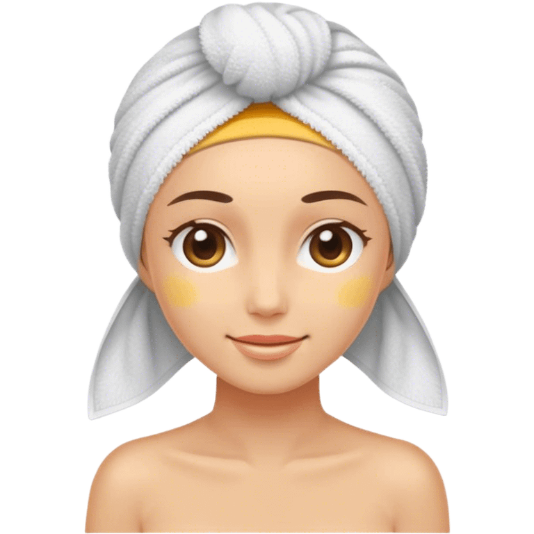 a woman with a towel wrapped around her head emoji