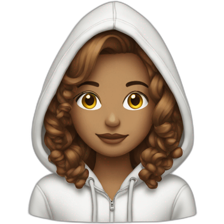 chatain hair girl hoodie emoji