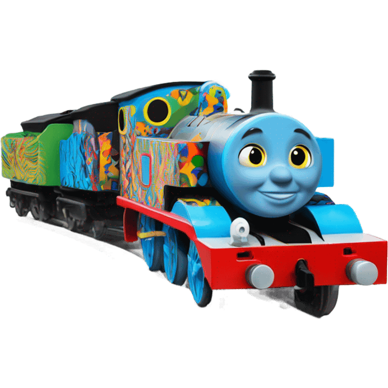 thomas the tank engine with american vinyl emoji