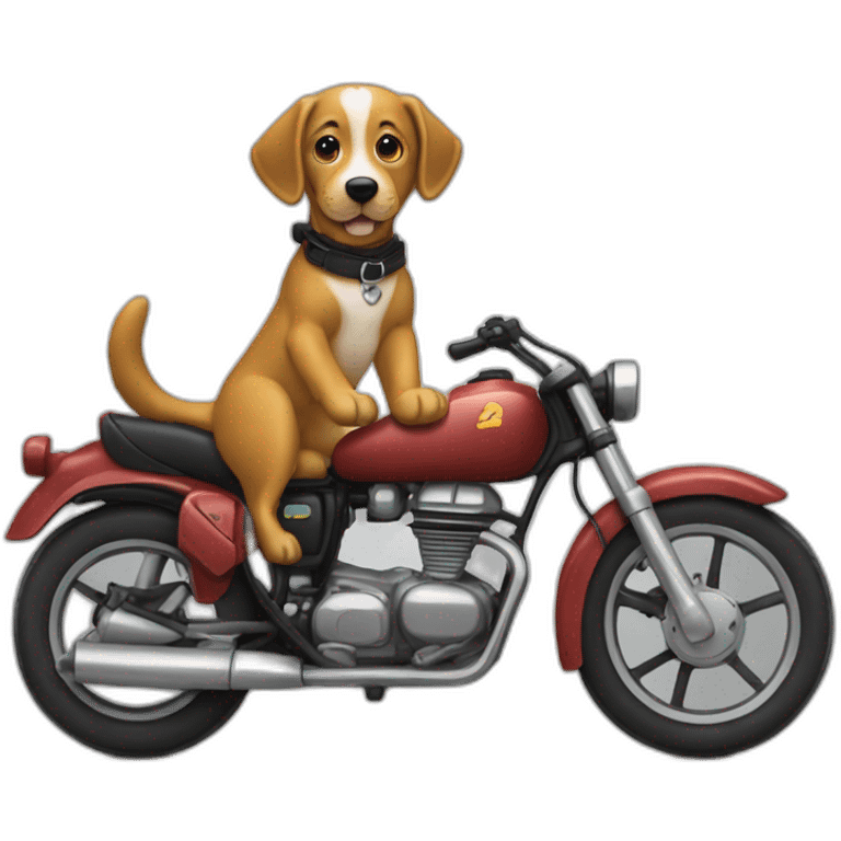 Chien sur une moto emoji