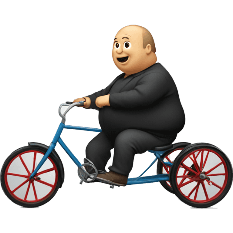 Fat man riding a tricycle  emoji