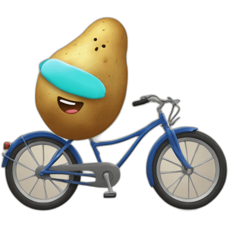 Potato riding a bike emoji