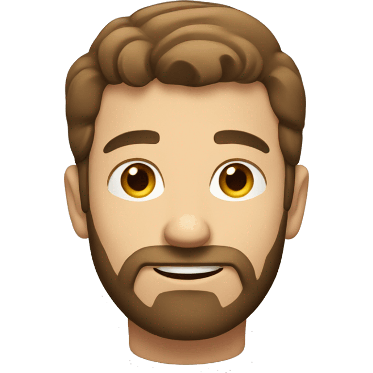 Smug Caucasian man with short brown hair and short brown beard.  emoji