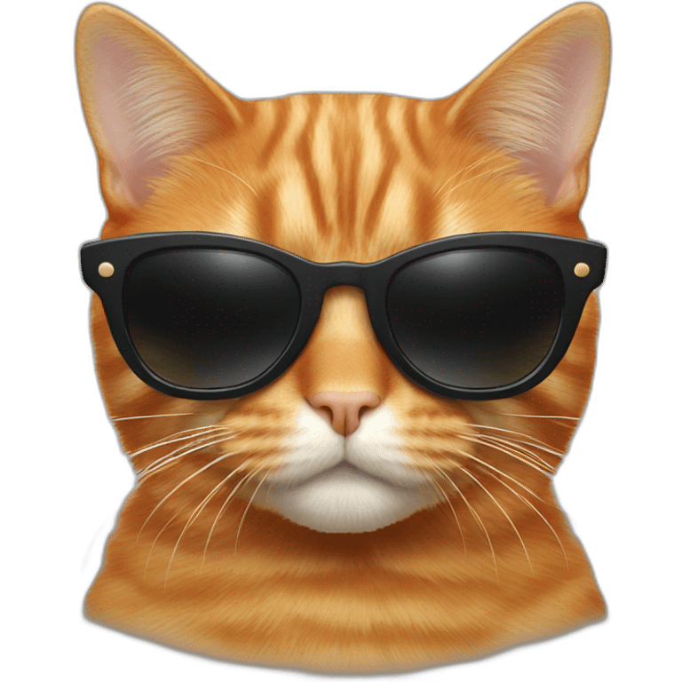 ginger cat wit black sunglass just face only emoji