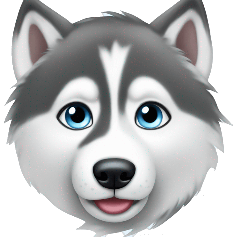 A cute husky with icy blue eyes emoji