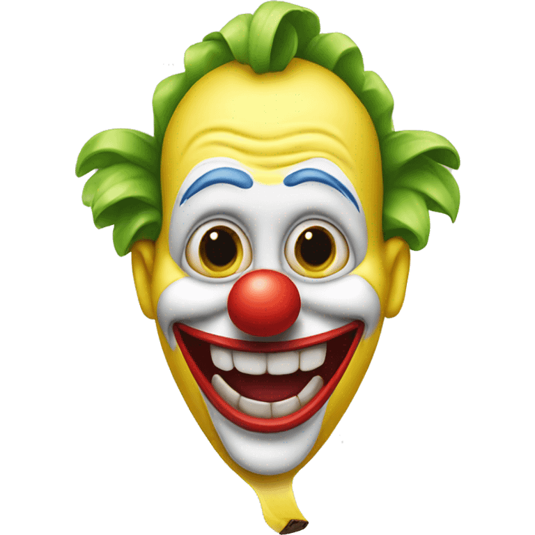 clown face pealing banana emoji