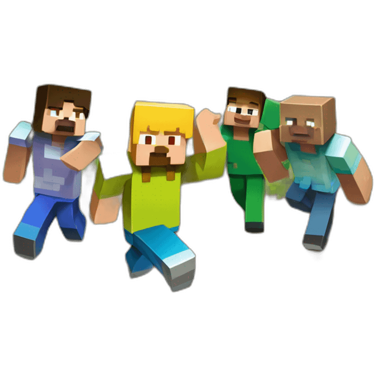 minecraft dirt blok with people waving on background emoji