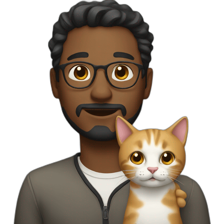 man with a cat emoji