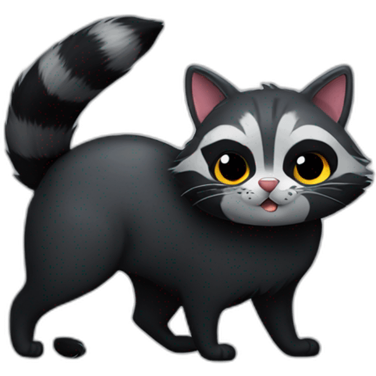 Racoon love a black cat emoji