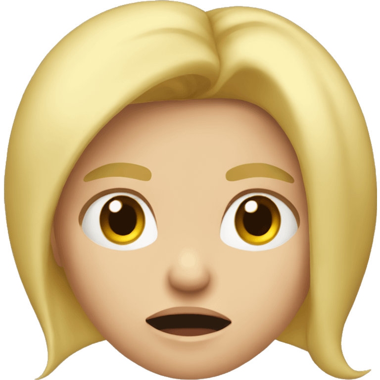 Blond girl with a angry face  emoji