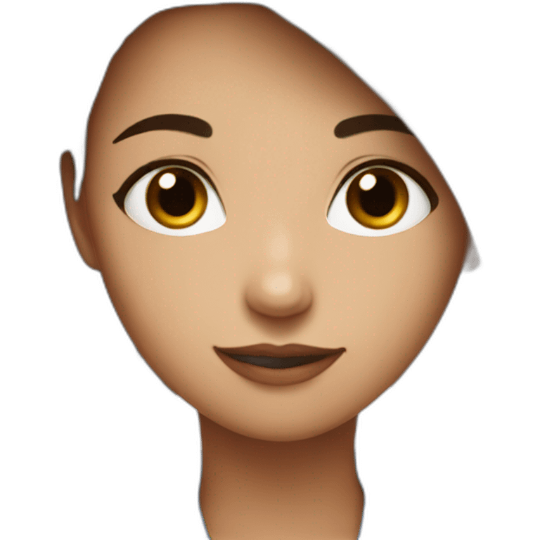 very beautiful short brown and blue hair girl emoji