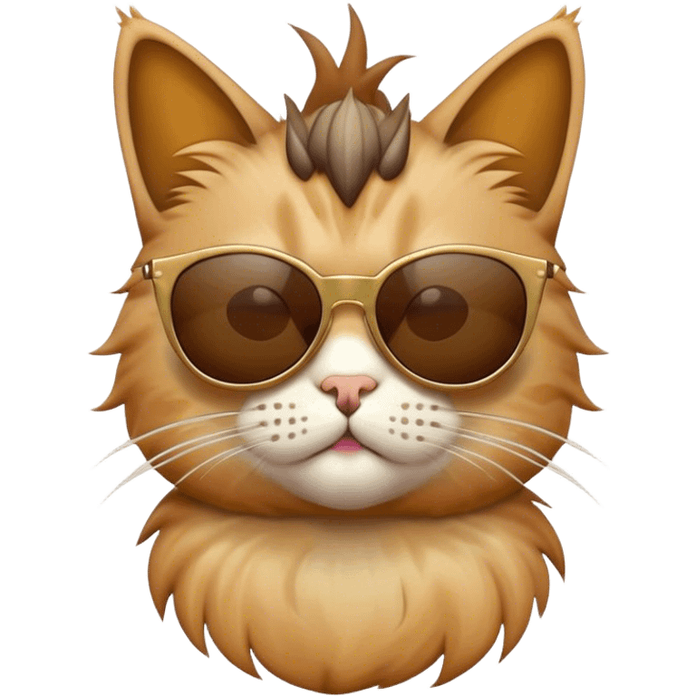 Cat wearing sunglasses and a mohawk emoji