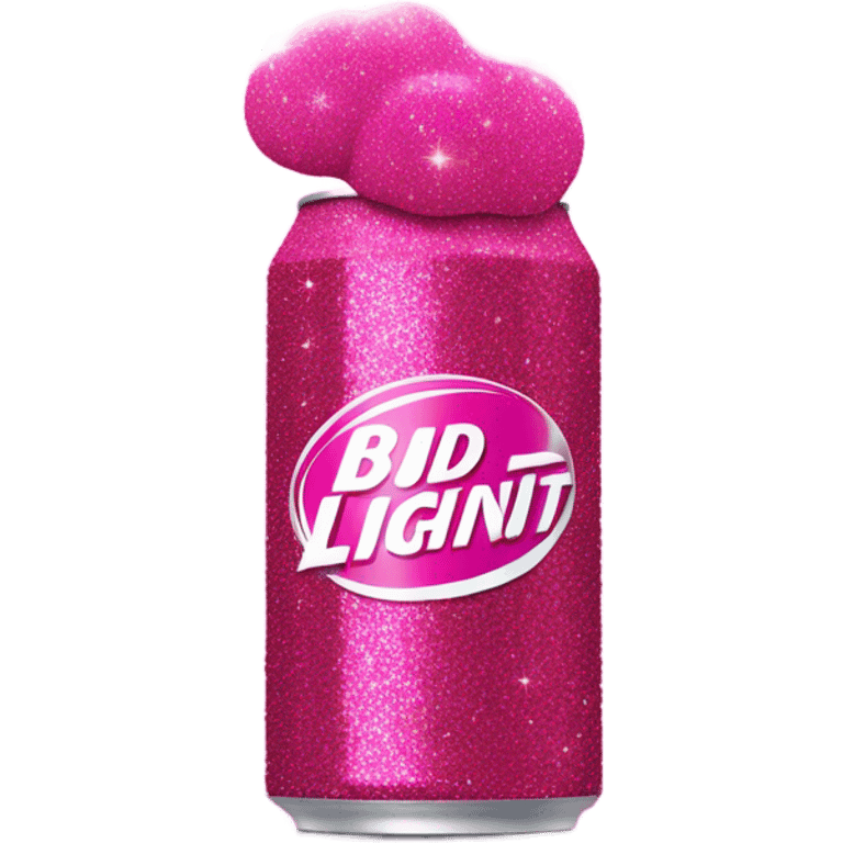 Glitter hot pink bud light emoji