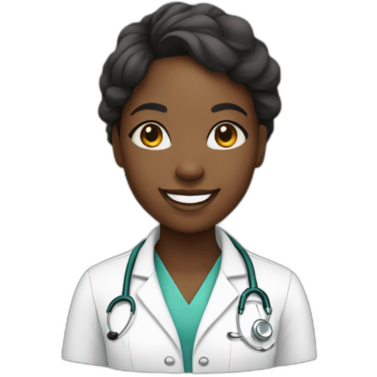 young african female doctor smiling emoji