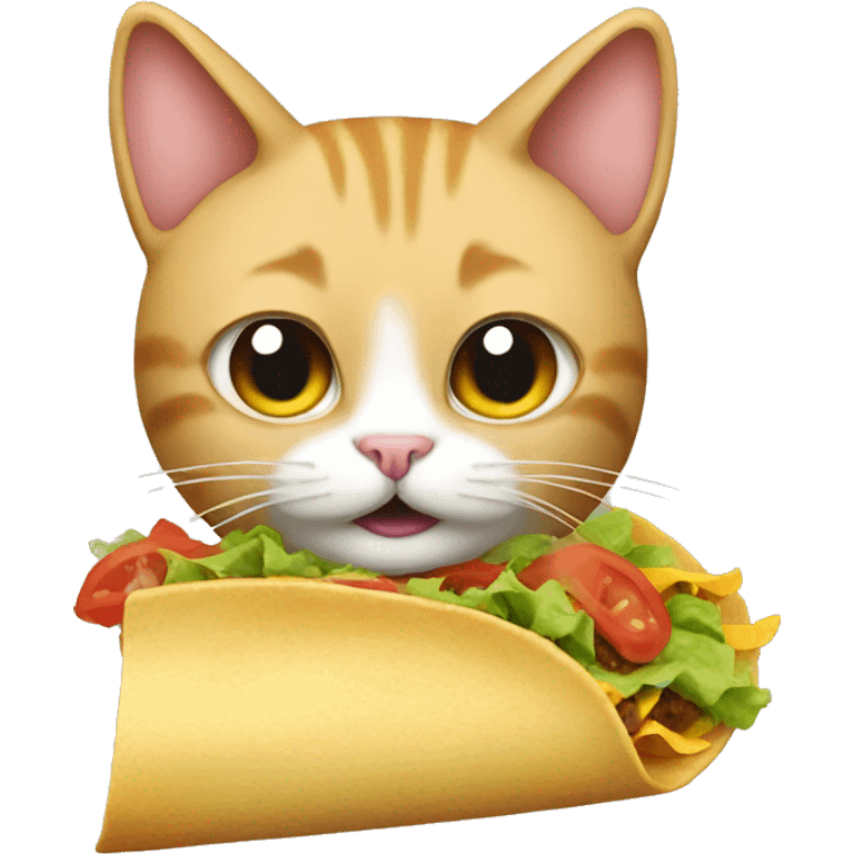 Cat eating taco emoji