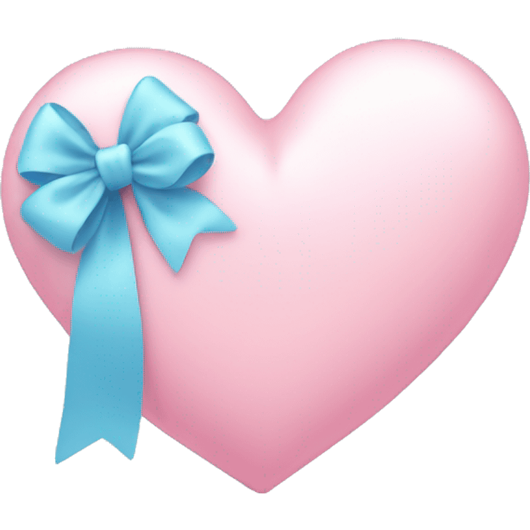 light pink heart with a big light blue bow emoji