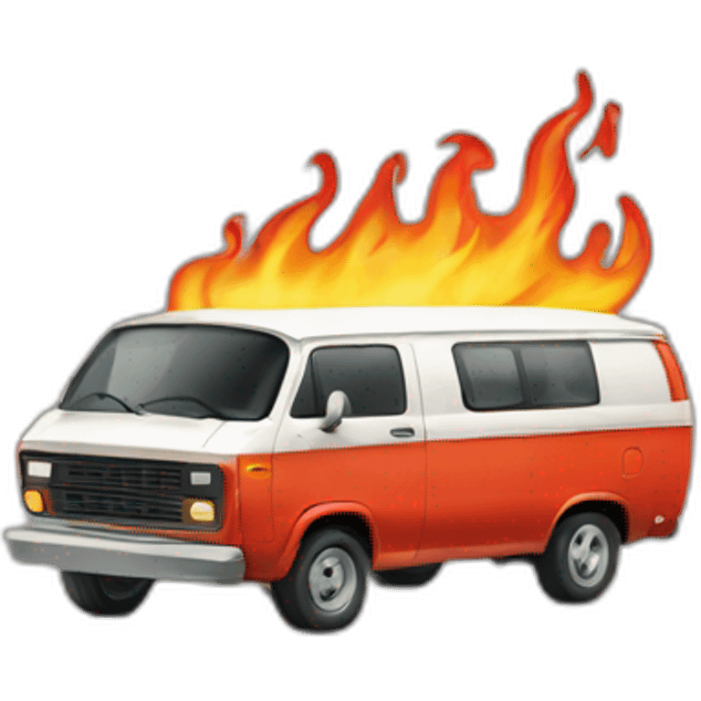 van with flames emoji