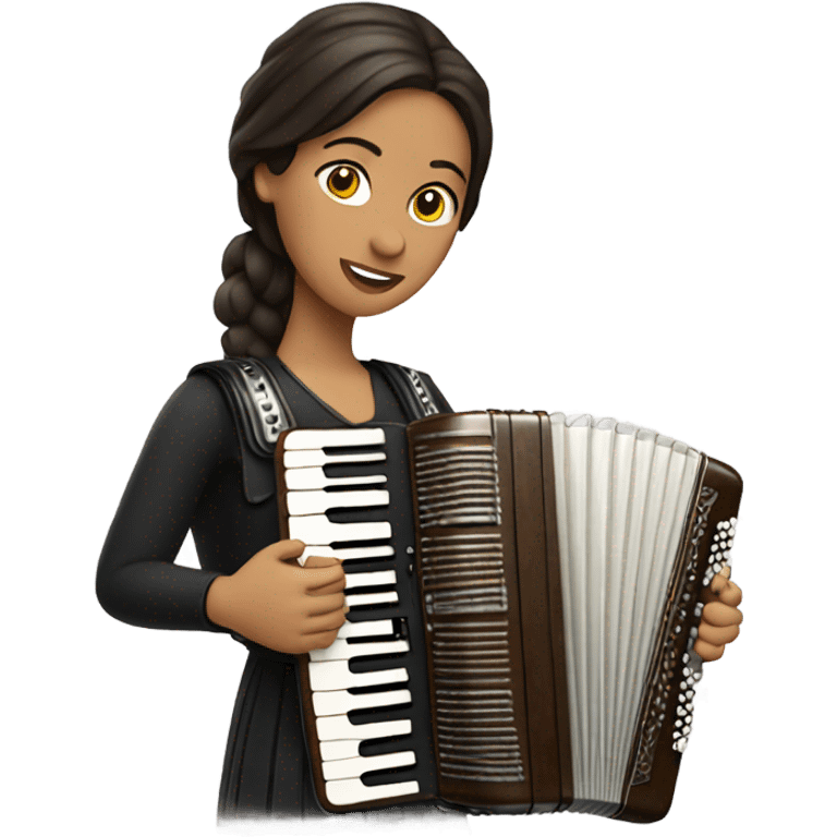 Brunette playing the accordion emoji