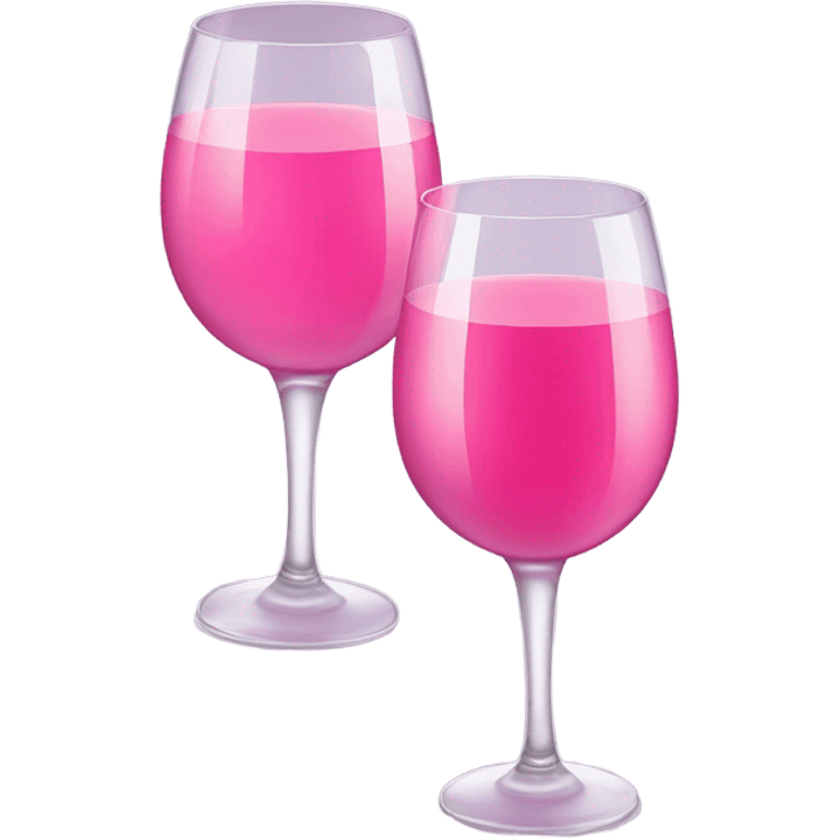 Wine glasses with pink juice emoji