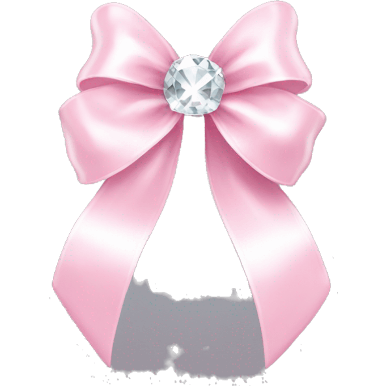 Light pink bow with clear crystal hanging  emoji