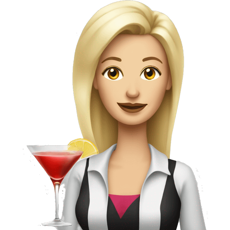 Middle age blonde with cocktails  emoji