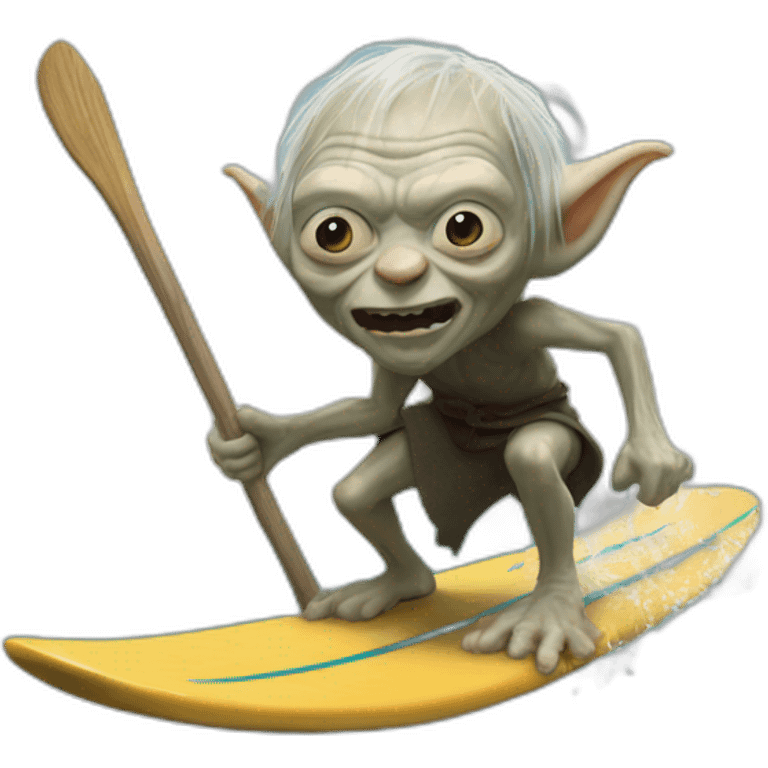 gollum surfing with gandalf emoji