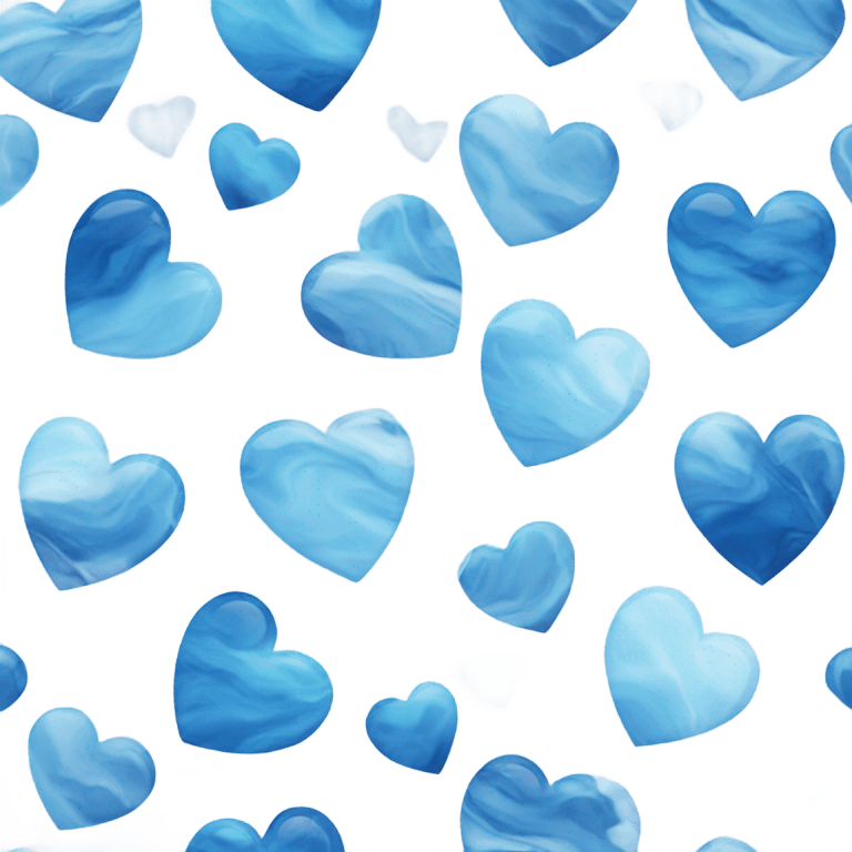 Light blue and blue marble pattern in heart shape emoji