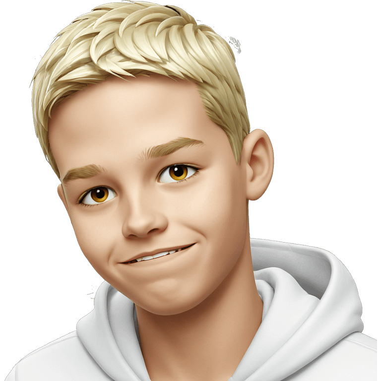 blonde boy in white hoodie emoji