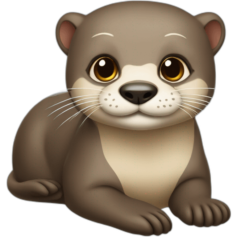 loutre sur un chat.  emoji