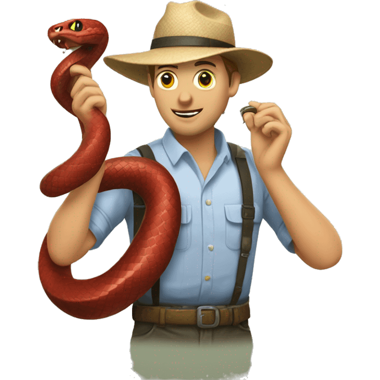 Snake bite a farmer  emoji