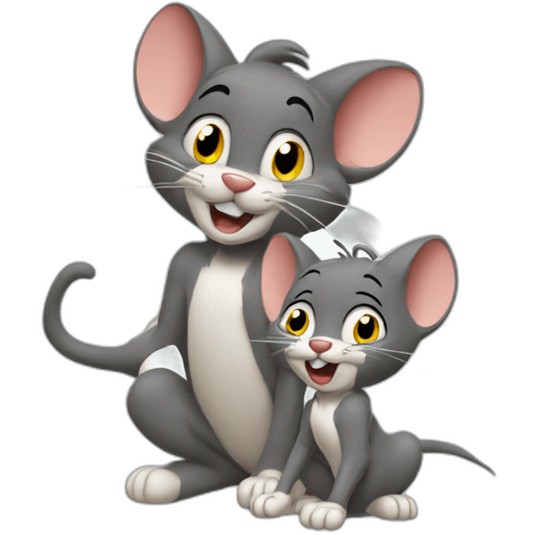 tom and jerry with sigar emoji