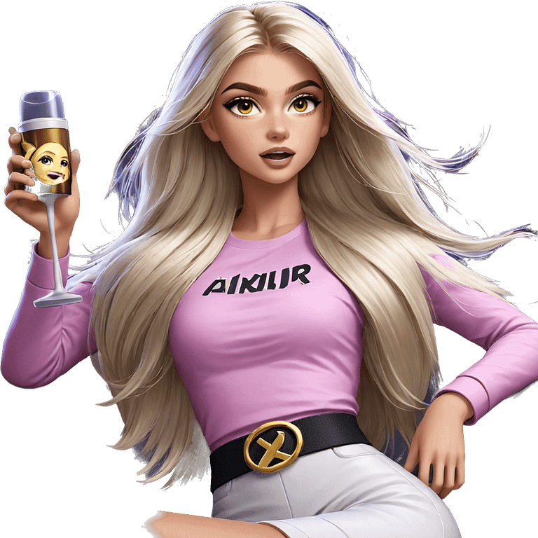 blonde girl with cup night emoji