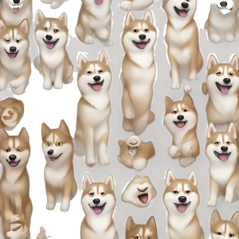 Siberian husky light brown and smiley  emoji