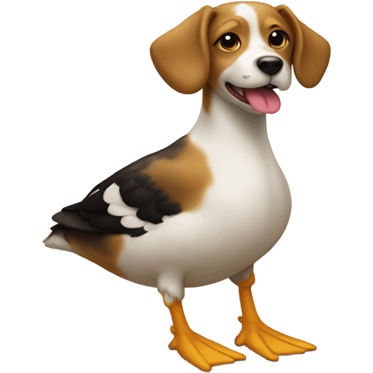 Dog on a duck emoji