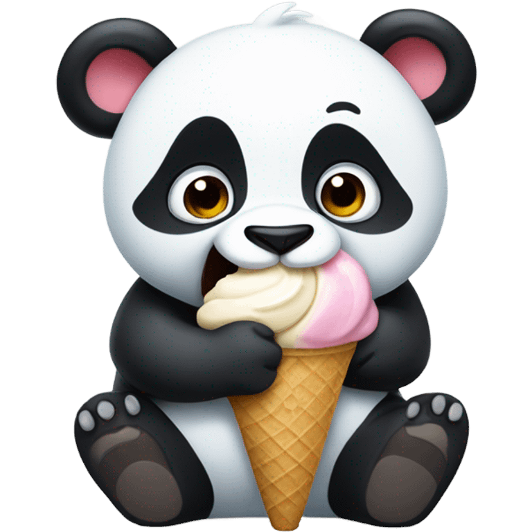 Panda eating ice cream emoji