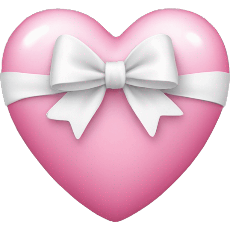 Pink heart with a white bow around it emoji