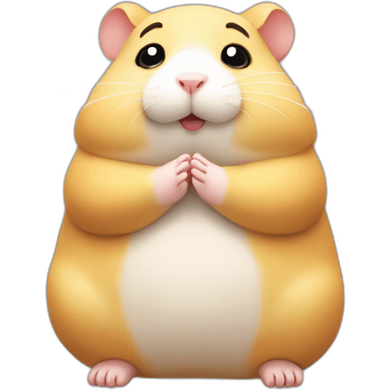 Fat hamster praying emoji