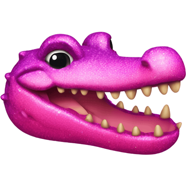 Pink ombre crocodile with glitter emoji