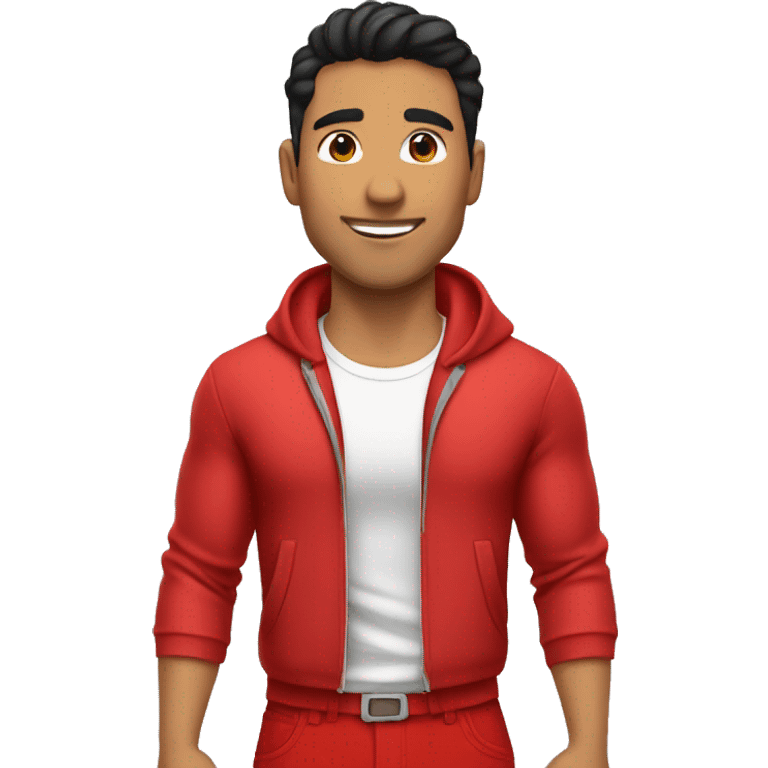 fit latino guy with red pants emoji