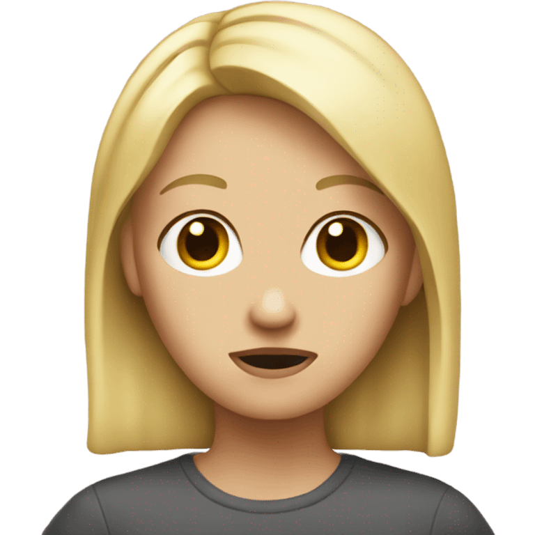 Blonde girl that is very confused  emoji