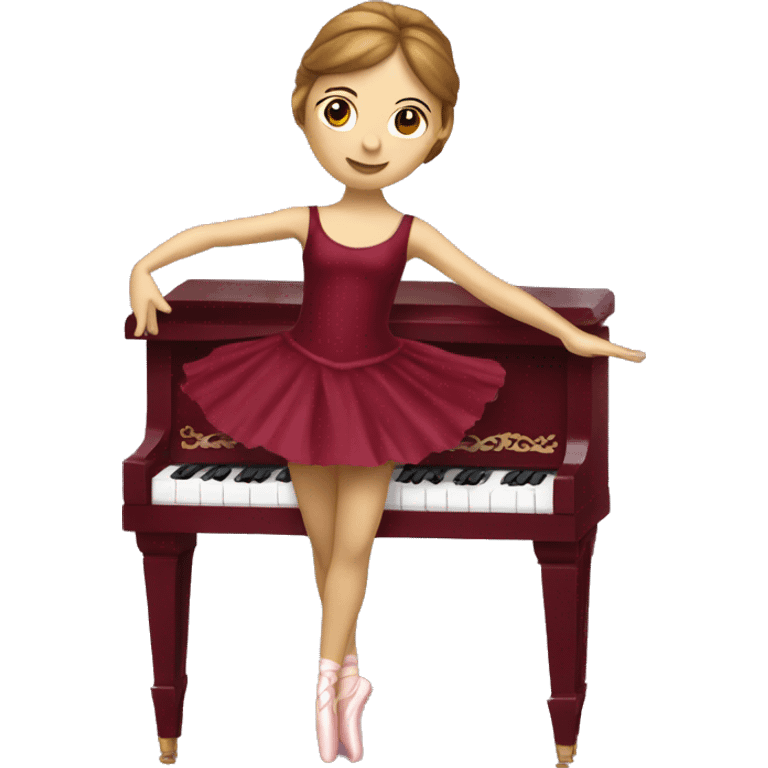 burgundy music box with ballerina emoji