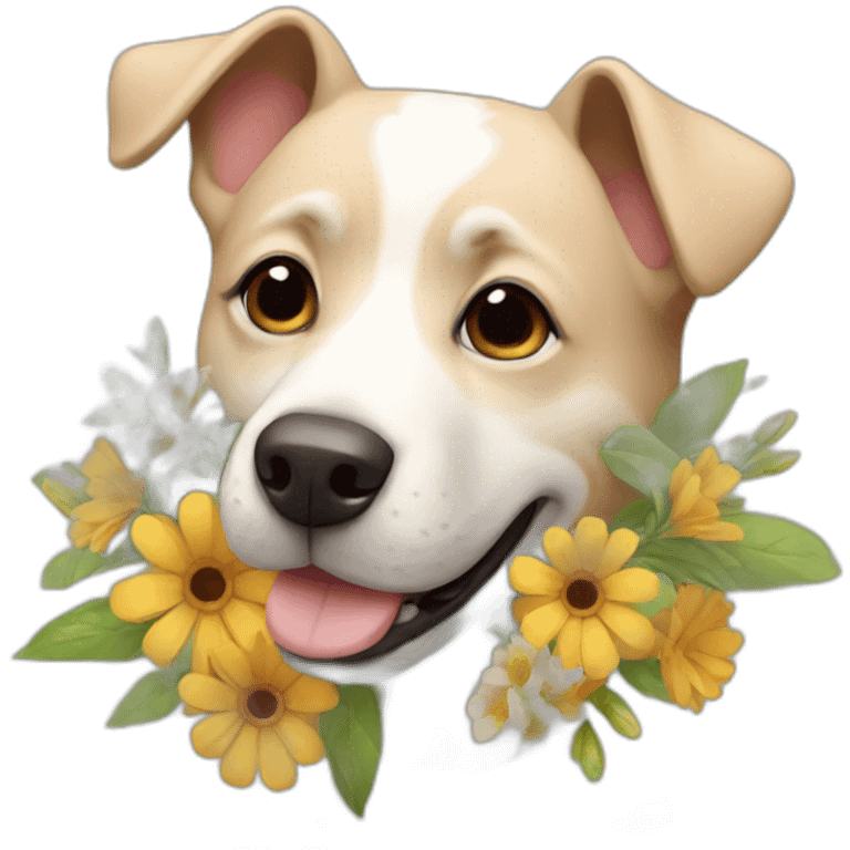 dog with flowers emoji