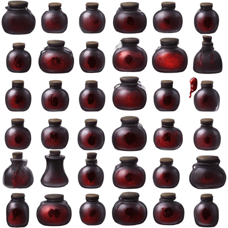 a stylish potion bottle with blood and a gothic lid, perfect for a vampire girl theme." emoji