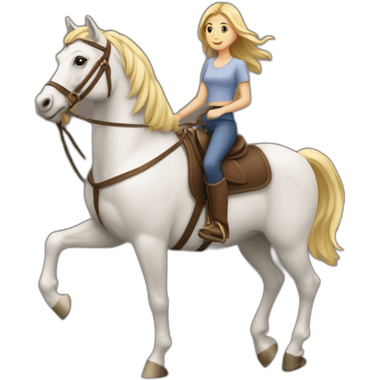 Fille sur cheval emoji