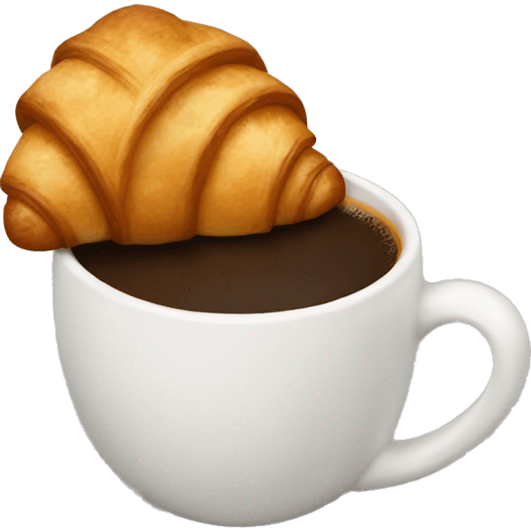 Croissant with coffee emoji